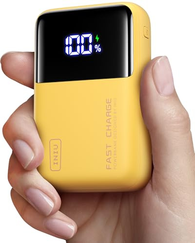INIU Power Bank, Mini 25000mAh 100W Phone & Laptop Powerbank, Fast Charging Backpacking Essential Travel Externe Handyakkus, Kompatibel mit MacBook iPhone Samsung Steam Deck Für Damen und Männer, Gelb