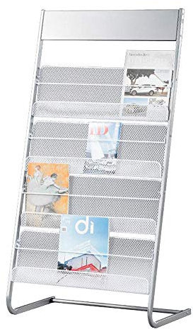 Stehender Zeitschriftenständer Zeitschriftenständer Display Regal mit 4 Ablagen Prospekthalter Literaturständer (Größe:A)