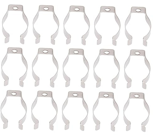 NUOBESTY 20 Piezas de Clips para Tubos Fluorescentes LED T8 de Acero, Soporte Metálico Resistente para Lámparas Fluorescentes Redondas, Accesorios de Montaje para Luces LED en Oficinas