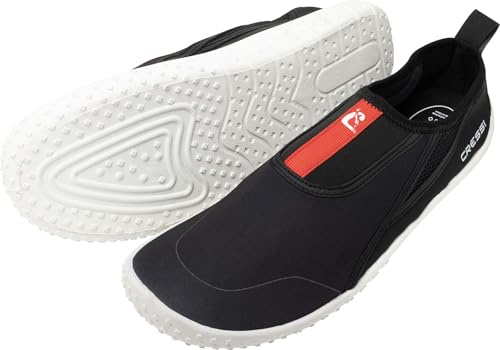 CRESSI Kiwi-skor svart/röd vit sula 44 – unisex-sko idealisk för vattensport unisex sko idealisk för vattensporter och promenader i våta miljöer, vid havet och stranden, svart/röd vit sula, 44