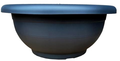 Tarrina Tiesto Maceta Grande macetón Decorativa. Antracita. 40 litros. Ø 60 x 25 Cm. Exterior para Plantas Grandes. Segura Garden. Resistente a los Rayos UV