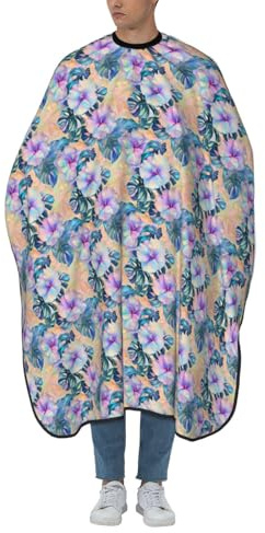 Woshuwo Monstera Leaves Hair Cutting Apron,Salon Barber Apron For Adult