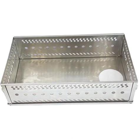 LSNNMU Cesta de Piedra for Sauna, Estufa Plegable portátil for Exteriores, Soporte for, Cesta Madera for Camping, Picnic, Barbacoa, carbón Resistente al Calor(L)