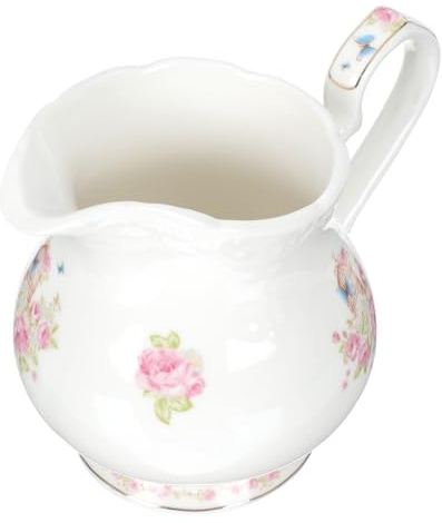 POPETPOP Pichet à Lait pour Sucre et Vinaigre Poignée Élégante Blanc 180ml en Céramique Forme Créative Adapté pour Restaurants et Bars