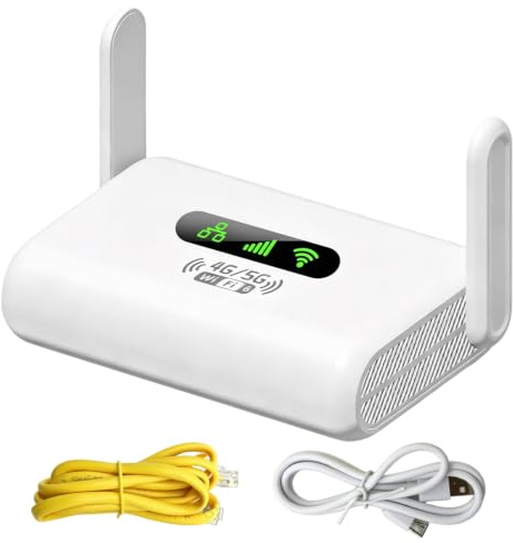 Portable WiFi Router for Travel with SIM Card Slot, 4G LTE Mobile WiFi Router, WiFi 6 Travel Router with LAN/WAN Port, Foldable Dual Antennas, MU-MIMO, Connect Up to 18 Devices