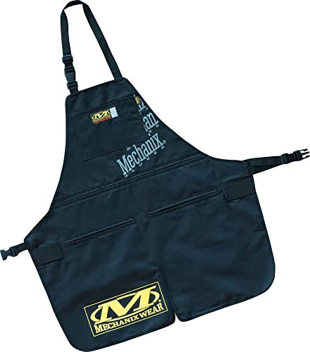 Mechanix Wear Ladenschürze, robuste Arbeitsschürze in Industriequalität, flüssigkeitsbeständig, mehrere Aufbewahrungstaschen, maschinenwaschbar, verstellbare Riemen, Einheitsgröße, Schwarz