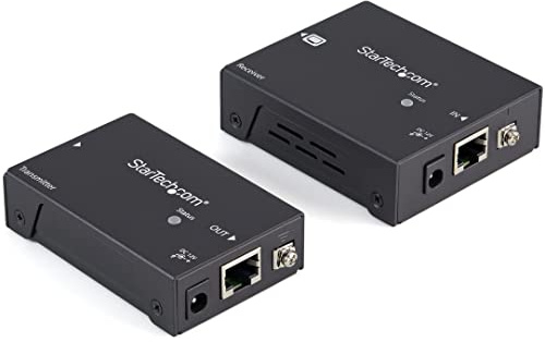 StarTech.com ST121HDBTPW 330 ft (100 m) HDMI Over Cat6 Extender, HDMI Over CAT5, HDBaseT Extender, 4K30, HDMI Video Extender | HDBaseT power over cable, UHD 4K to 35m/115ft, 1920 x 1200, Single Cat5e or Cat6, Transmitter and receiver