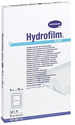 Hydrofilm Plus Transparentverband mit Wundkissen-5 x 7,2 cm 50 Stück