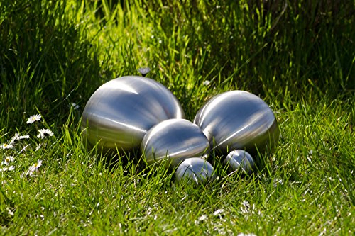 Köhko Boule décorative Bille en Acier Inoxydable Mat 3-58 cm Balle Flottante pour Jardin ou étang ø 18 cm
