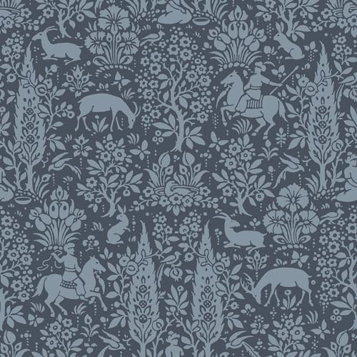 Crown Wallcoverings Woodland Wallpaper Dark Blue M1169 Full Roll