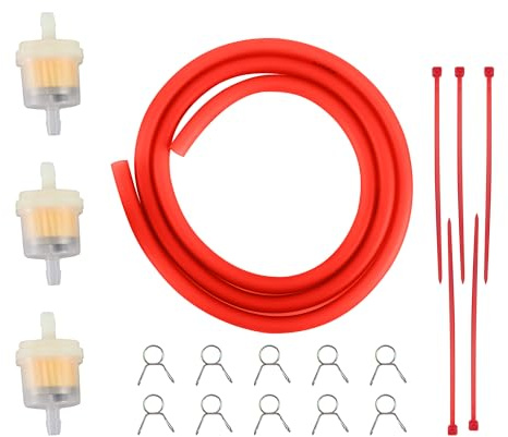GOOFIT Motorrad Kraftstofffilter Linie Federklemmen Klemmen Rohr Schlauch Innendurchmesser Öl Benzin Ersatz für Motocross ATV Scooters Red