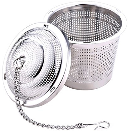 ounona Filtre à thé en acier inoxydable tamis de Tasse de maille boule à thé avec couvercle Taille S