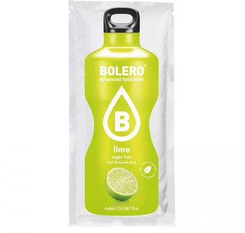 BOLERO Drinks 48 bustine da 9 grammi gusto LIME - Preparato istantaneo per Bevande con Stevia e Vitamina C e Senza Zucchero