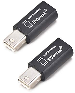 EVanlak Mini DP Dummy disport Premium Aluminum Display Emulator take Advantage of a high end Graphics Card remotely fit Headless 2560x1600@60Hz-2packc