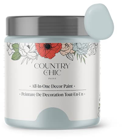 Country Chic All-in-One Chalk Paint for Furniture, Cabinets, Home Decor, Eco-Friendly, Matte Finish, Built-In Primer & Top Coat for Wood, Metal - Belle of the Ball (Light Blue) - 4 oz (118 ml)