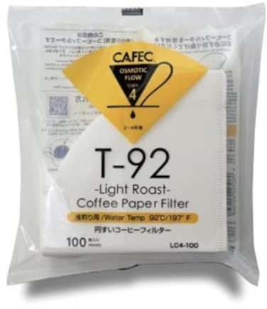 CAFEC Coffee Paper Filter by Roast Type - The World's 1st (Light Roast (4 Cups)) 1 to 4 Cup Disposable Coffee Filter for Pour Over Dripper Brewing