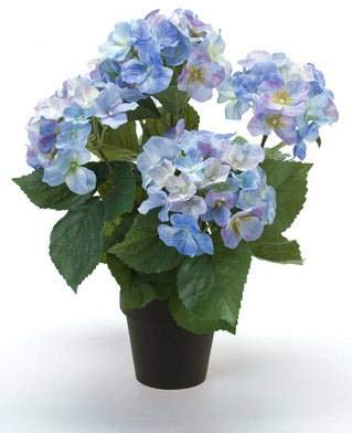 artplants.de Ortensia Finta JONE, Blu, 40cm - Fiore di plastica - Ortensia Artificiale