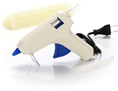 COM-FOUR® Pistolet à colle chaude avec 18 bâtons de colle 11 mm, colle chaude pour l'école, bricolage artisanat, pistolet à colle 40W (40 W - 18 bâtons de colle)