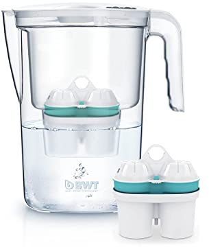 BWT Filtro de agua VIDA 2,6 L blanco con 2 cartuchos de filtro de zinc + agua mineral de magnesio | Sistema inmunológico protegido con zinc