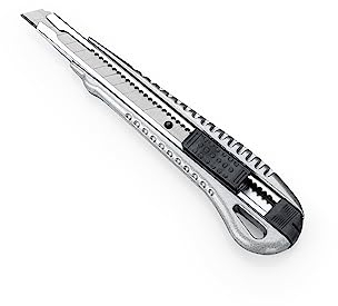 Dahle Professional Cutter (9 mm Abbrechklinge, Metallgehäuse, für professionelle Anforderungen) silber