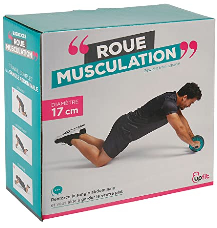 UPFIT - Roue de musculation pour sangle abdominal - 2 en 1 roue stable et instable en fonction de sa position - Poids maximum: 110 kg en utilisation - Utilisation sur surface plane uniquement