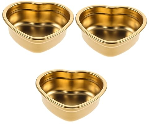 BESTonZON 3st Snackteller in Herzform Sojasauce-teller Ketchup-schüssel Kleine Servierschalen Untertassen Servieren Herzschale Dessertteller Servierplatten Rostfreier Stahl Wiederverwendbar