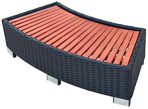 Piscina & Spa-Spa escalón de ratán de 92 x 45 x 25 cm, color negro