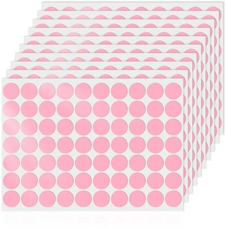 YIKIADA 700 Stück Rosa Klebepunkte Aufkleber 25 mm Vinyl Selbstklebende Abnehmbar Runde Etiketten Wasserdicht Punktaufkleber für Büro