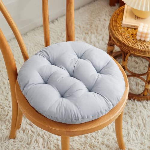 XILENY 4er Set Stuhlkissen mit Bändern Gr—Bequeme Sitzkissen für Gartenstuhl, Küche oder Esszimmer, Indoor u. Outdoor, 40 x 40cm, Geeignet für die Dekoration im Freien(runden)