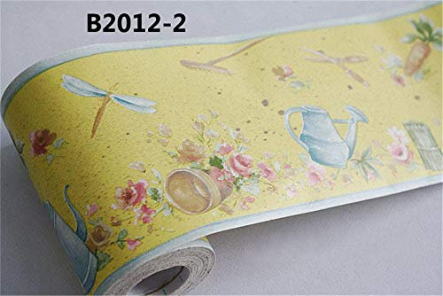 Generic Tapete Grenze, 3D Muster Tapete Abnehmbare Wasserdichte Selbstklebende Küche Badezimmer Fliesen Aufkleber Aufkleber/Gelb/10 * 1000Cm