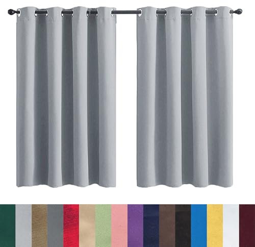 GAIFNAG Wohnzimmer Vorhänge, Verdunkelungsgardine 180 x 240 cm Wärmeisolierend, Vielen Farben Und Ausführungen Fadenvorhang Fadengardine Türvorhang für Hochzeit Fenster Wohnzimmer, Grau