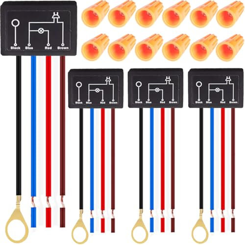 DAOKAI Touch Lamp Switch Dimmer Control Module 3-Segment Dimming Mode Desk Lamp Sensor Switch Replacement Kit with knob Cap,Pack of 4