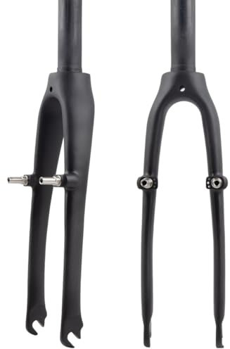 BSFHQS 20 451/406 Falträder Starre Gabeln 16 305 BMX Vorderradgabel 28,6mm Gerad Rohr Vollcarbon Fahrradgabeln, 74MM Schnellspanner Fahrradgabel QR V-Brake Harte Gabel(Matte Black A,16IN)