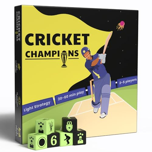 DESI BOARD GAMES Cricket Champions Boardgame | Light Strategy Dice Game | 2-5 Players
