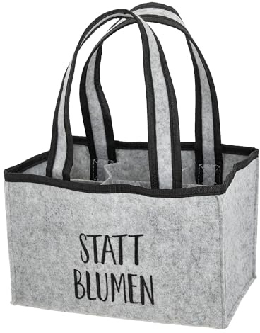 MC-Trend: Witzige Männerhandtasche aus robustem Filz für 6 Bierflaschen STATT Blumen – der perfekte Bierträger, die stylische Herren-Tragetasche für Bierliebhaber