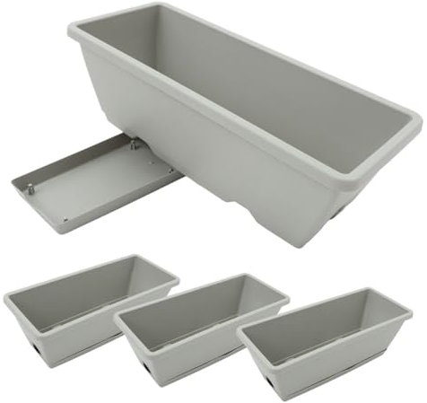 YARNOW 4pezzi Fioriera Da Finestra Rectangolare Per Piante e Verdure Contenitore Per Giardino Patio e Balcone Ottima Per Coltivazione Di Fiori e Ortaggi Design Pratico e Leggero