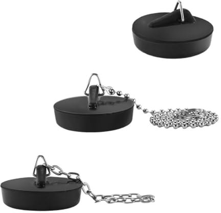AOEVUIR 3 Pcs Tappo per Lavello in Gomma con Gancio 40 cm e 10cm Universale per Vasca da Bagno Cucina e Bagno Ø 45-40 mm
