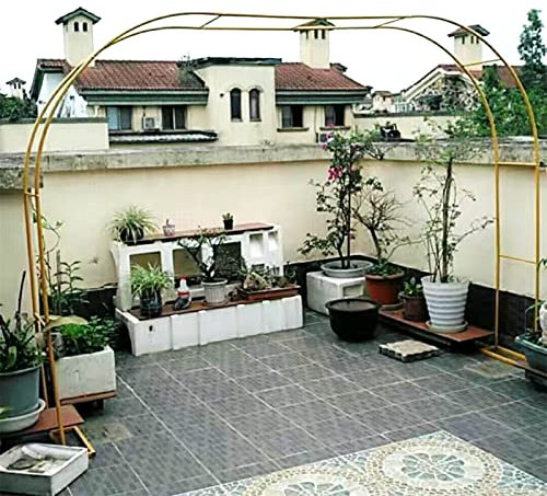 HFVUYAR Grande Arche de Jardin en métal, pergola pour Plantes grimpantes, 4 mètres, pour Patio extérieur, Cour, pelouse, Arche, décorations de Mariage, Couleur cuivre et Or