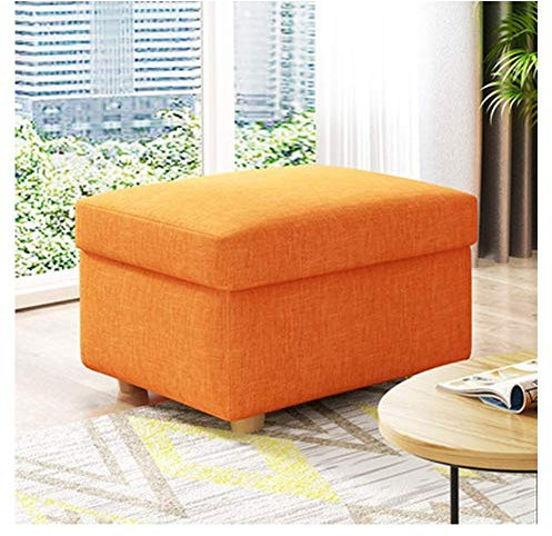 Sgabello portaoggetti in tessuto per soggiorno poggiapiedi con sgabello per scaro poggiapiedi con sgabello per scarpe e baule per giocattoli arredamento per la casa arancione 60 * 60 * 40 cm