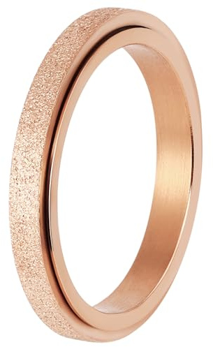 Calefee Fidget Ring Spinner Anti Stress, Kleine Ringe für Finger Schmal Edelstahl Bandring Drehbar Matt 3 mm Breit, Größe 47 bis 72