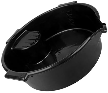 Beimus Bandeja de drenaje de aceite redonda de 6 L, contenedor de recogida con asa y escala, bandeja colector de aceite de motor reutilizable
