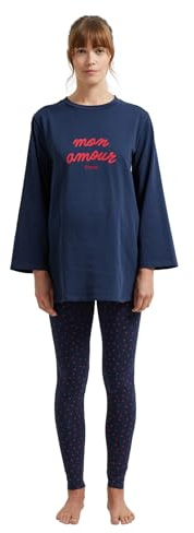 VERTBAUDET Ensemble 2 Pièces Pyjama de Grossesse Col Rond Marine 38/40