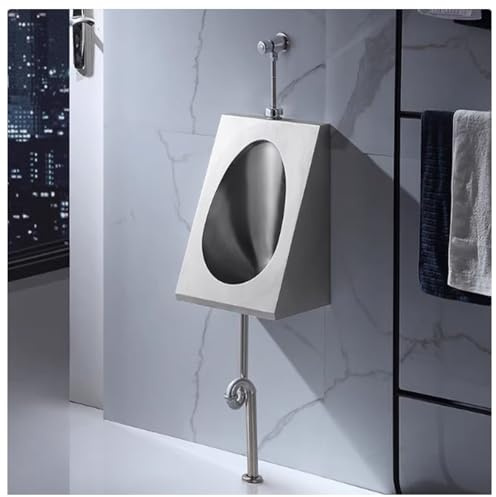 Flushing Urinals Urinal Troughs,Urinal, 304 Stainless Steel Toilet, Men's Urinal Troughs with Sensor Flush Valve, Ommercial Adult Urinal Bathroom Toilet,Silver