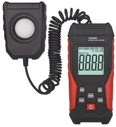 digital lux meter, TA630 Professional Lux Meter Handheld Light High Accuracy Luxmeter Illuminometer Photometer for Homes Agriculture Warehouses(TA630B)