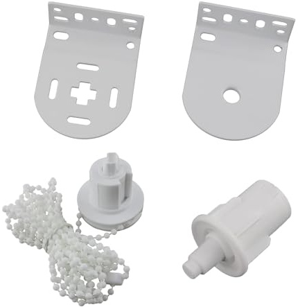 ENAESLOT 4 PCS Roller Blind Spares,25mm Roller Blind Fittings, Roller Blind Brackets Curtain Accessories With 2M Beaded Chain Spare Kit For Windows Curtain,Supports Up To 5 Kg