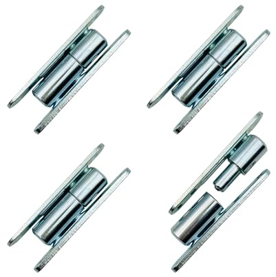 LOOTICH Charnière de Porte en Acier Ø 15x83mm Paumelles pour Montage en Applique Charnières Amovible à Aisser pour Cadres de Portes Intérieures et en Bois à Feuillure 4 Pièces