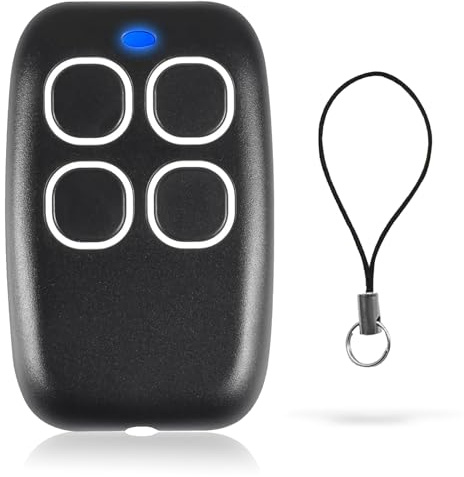 Universal garage door remote control, garage door opener, electric gate fob with 4 buttons for cloning electric windows and doors, electric cars, pump nozzles, electric doors and more!
