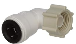 Watts AquaLock 1/2 CTS x 1/2 NPS Quick Connect Female Swivel Elbow Connection for Water Plumbing Lines, CPVC, PEX, CTS Rated Pipe, Zero-Leak Connection, White