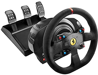 Thrustmaster T300 Ferrari Integral Racing Wheel Alcantara Edition - Volant de Course et 3 Pédales, PS5/PS4 et PC, Retour de Force