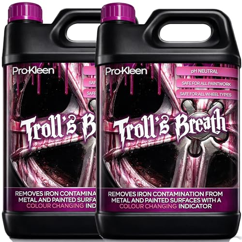 Pro-Kleen Troll's Breath Iron Contamination Fallout Remover - Safe for all Wheel Types - pH Neutral with Colour Indicator - Removes Iron Fallout with Ease & Contains (10 Litres)